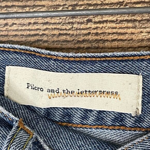 Pilcro and the Letterpress Tilde Jeans High Waist Distressed Blue Size 28 - Picture 6 of 12